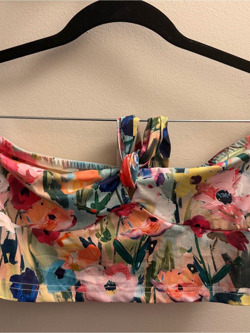 SHEIN Floral Multicolor Strapless Romper Set - Pink Blue Yellow Green - Picture 5 of 5